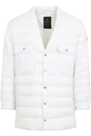 Moncler Kurtki, Mężczyzna, Biały, S, Stylowa Koszula Wierzchnia