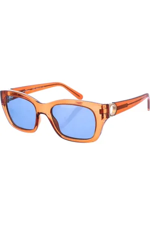 Salvatore Ferragamo Akcesoria, Kobieta, brązowy, ONE SIZE, Owalne okulary przeciwsłoneczne z octanu