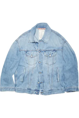 Acne Studios Kurtki, Mężczyzna, Niebieski, M, Bawełna, Krótka kurtka jeansowa