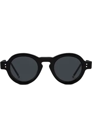 Thom Browne Akcesoria, Mężczyzna, Czarny, ONE SIZE, Okrągłe okulary przeciwsłoneczne