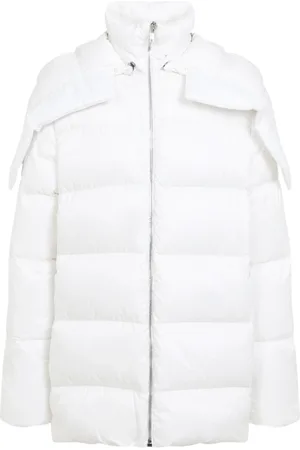 Moncler Kurtki, Kobieta, Biały, S, Wełna, Płaszcz Cyclopic z Kapturem