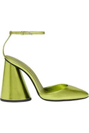 The Attico Buty, Kobieta, Zielony, 36 EU, Skóra, Sandały na obcasie Luz Acid Laminate