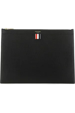 Thom Browne Torebki, Mężczyzna, Czarny, ONE SIZE, Skóra, Stylowa czarna skórzana aktówka