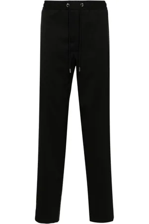 Moncler Spodnie, Mężczyzna, Czarny, L, Wełna, Dopasowane Joggersy