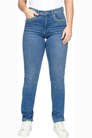 2-Biz Jeansy, Kobieta, Niebieski, S, Denim, Stylowe jeansy denim z haftowanymi detalami