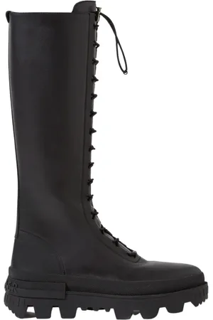 Moncler Buty, Kobieta, Czarny, 38 EU, Skóra, Wysokie skórzane kozaki Vail