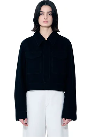 LEMAIRE Kurtki, Kobieta, Czarny, M, Denim, Denimowa kurtka cropped