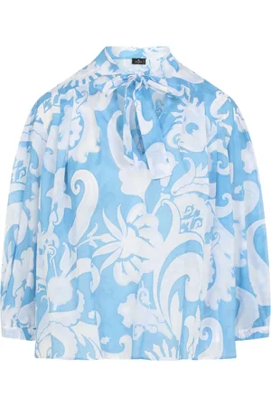 Etro Bluzki, Kobieta, Niebieski, XS, Lekka bawełniana bluzka