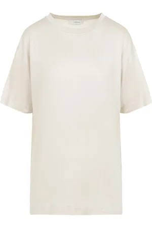 LEMAIRE Koszulki, Kobieta, Beżowy, S, T-Shirt z Krótkim Rękawem