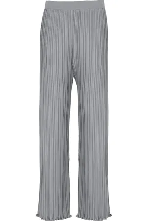 Lanvin Spodnie, Kobieta, Szary, M, Poliester, Spodnie z plisami
