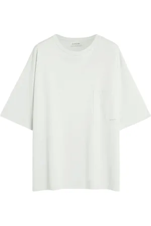 Lanvin Koszulki, Mężczyzna, Biały, XS, Bawełna, Biały T-shirt z Kieszonką Oversize z Bawełny