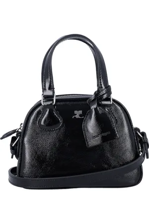 Courrèges Torebki, Kobieta, Czarny, ONE SIZE, Czarna Mini Bowlingowa Torba z AC Stud