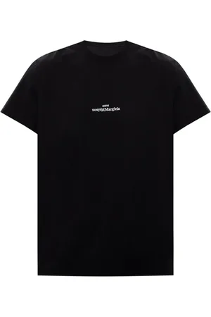 Maison Margiela Koszulki, Mężczyzna, Czarny, 2XL, Bawełna, T-shirt z logo do góry nogami