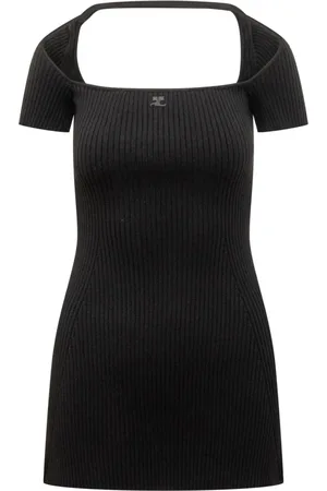 Courrèges Sukienki, Kobieta, Czarny, L, Hyperbole Mini Dress