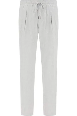 Boggi Milano Spodnie, Mężczyzna, Szary, 2XL, Bawełna, Eleganckie spodnie City z elastycznego seersuckeru