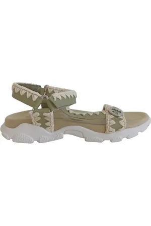 Mou Buty, Kobieta, Zielony, 36 EU, Zielone Casualowe Sandały Damskie z Materiału Tekstylnego