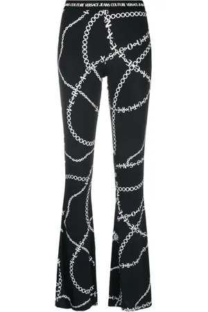 VERSACE Spodnie, Kobieta, Czarny, M, Czarne Spodnie dla Kobiet