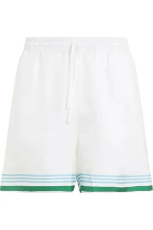 Casablanca Szorty, Mężczyzna, Biały, L, Metaphysical Tennis Icon Drawstring Shorts