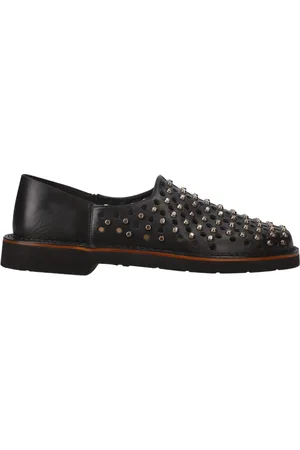 Premiata Buty, Mężczyzna, Czarny, 42 EU, Skóra, Buty wsuwane z ćwiekami i wykończeniem gunmetal