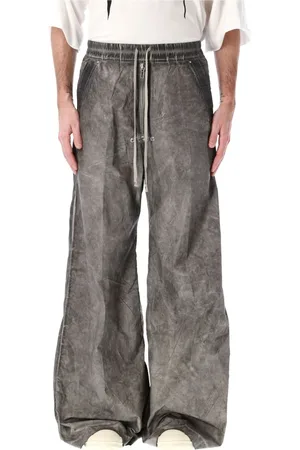 Rick Owens Spodnie, Mężczyzna, Szary, XS, Luźne spodnie z szeroką nogawką