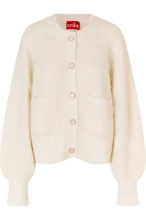 Crās Swetry, Kobieta, Beżowy, 2XL, Nylon, Stevie Cardigan