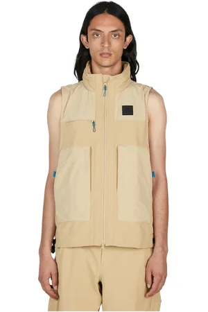 The North Face Bluzy, Mężczyzna, Beżowy, L, Kurtka Bez Rękawów z Kapturem