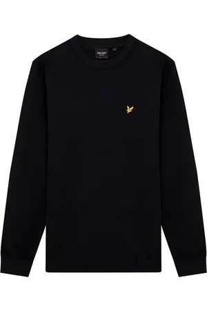 Lyle & Scott Bluzy, Mężczyzna, Czarny, 2XL, Bawełna, Koszulka z długim rękawem o luźnym kroju