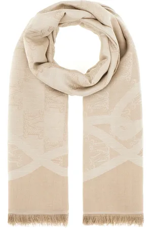Max Mara Akcesoria, Kobieta, Beżowy, ONE SIZE, Jedwabny szal