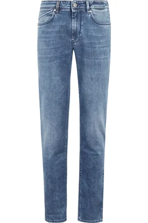 RE-HASH Jeansy, Mężczyzna, Niebieski, W31, Denim, Dżinsy Rubens 5-Kieszeniowe w Kolorze Denimu