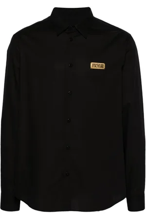 VERSACE Koszule, Mężczyzna, Czarny, 2XL, Stylowa Kolekcja Jeansyów