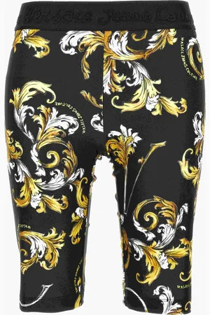 VERSACE Szorty, Kobieta, Wielobarwność, M, Spodnie Czarne