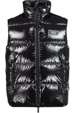 Dsquared2 Kurtki, Mężczyzna, Czarny, L, Kamizelka Field z pełnym zamkiem