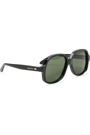 VALENTINO GARAVANI Akcesoria, Kobieta, Czarny, ONE SIZE, Len, Czarne okulary przeciwsłoneczne dla kobiet