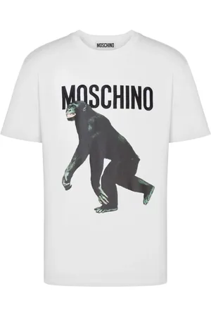 Moschino Koszulki, Mężczyzna, Biały, M, Biała koszulka z nadrukiem logo