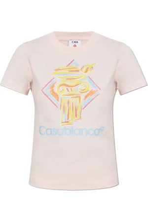 Casablanca Koszulki, Kobieta, Różowy, M, Bawełna, Koszulka z nadrukiem