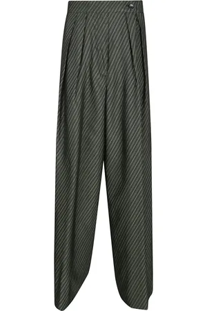 DRIES VAN NOTEN Spodnie, Kobieta, Zielony, M, Zielone Eleganckie Spodnie z Bawełny
