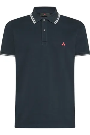 Peuterey Koszulki, Mężczyzna, Niebieski, L, Niebieski Polo z Haftowanym Logo