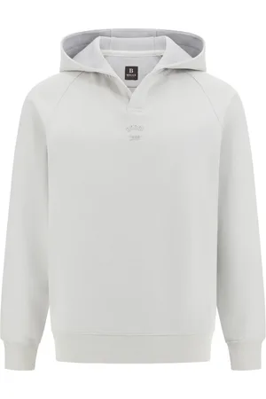 Boggi Milano Bluzy, Mężczyzna, Biały, M, Bawełna, Bluza z kapturem z mieszanki bawełny