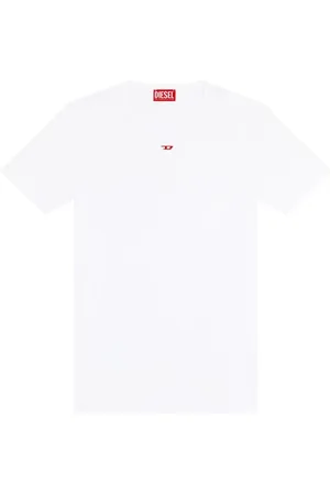 Diesel Koszulki, Mężczyzna, Biały, S, Bawełna, T-shirt z prążkowanym dekoltem
