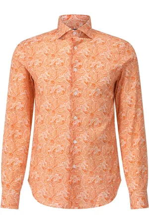 FEDELI Koszule, Mężczyzna, Pomarańczowy, 2XL, Bawełna, Lekka Koszula Bawełniana