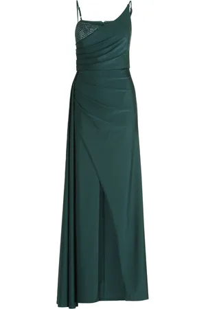 Vera Mont Sukienki, Kobieta, Zielony, S, Elegancka Sukienka Maxi z Kamieniami