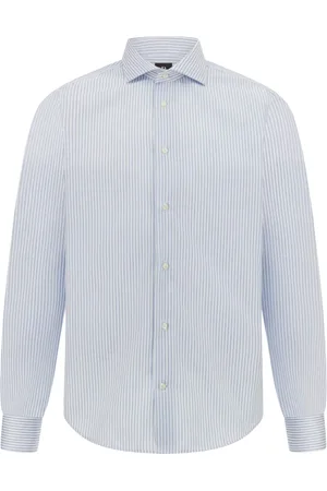 Boggi Milano Koszule, Mężczyzna, Niebieski, 3XL, Bawełna, Koszula w paski z bawełny o kroju Slim Fit