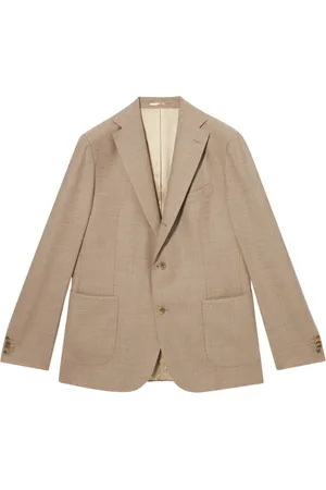 Brooks Brothers Kurtki, Mężczyzna, Beżowy, 3XL, Wełna, Blezer z mieszanki dziewiczej wełny