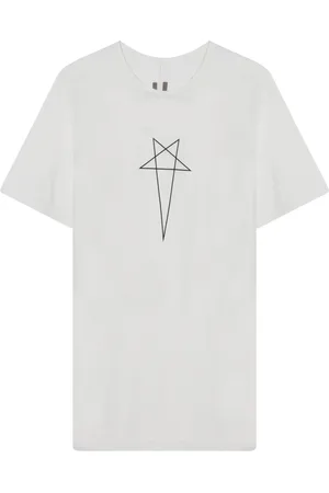 Rick Owens Koszulki, Mężczyzna, Biały, L, T-shirt z krótkim rękawem i okrągłym dekoltem