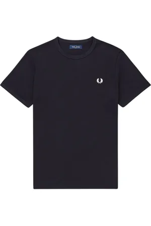 Fred Perry Koszulki, Mężczyzna, Niebieski, L, Bawełna, Logo Jersey Cotton Regular Fit T-Shirt