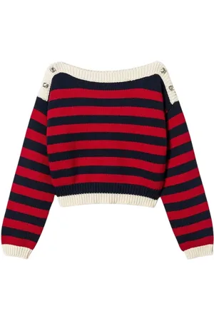 Twin-Set Swetry, Kobieta, Wielobarwność, XS, Top w Paski z Detalem Kaboszonu