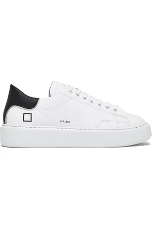 D.A.T.E. Buty, Kobieta, Biały, 40 EU, Skóra, Białe Sneakersy z Detalami ze Skóry