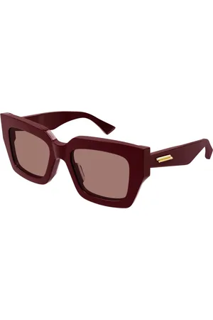 Bottega Veneta Akcesoria, Kobieta, Czerwony, 52 MM, Okulary przeciwsłoneczne