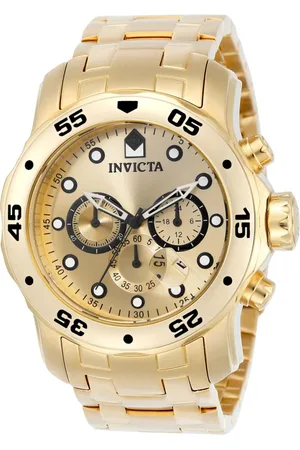 Invicta Akcesoria, Mężczyzna, Żółty, ONE SIZE, Chronograf Stalowy Zegarek dla Mezczyzn