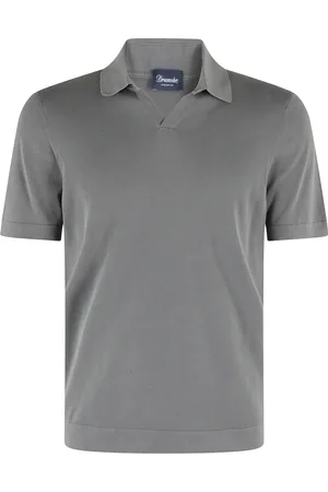 DRUMOHR Koszulki, Mężczyzna, Szary, 2XL, Pikowany polo, krótki rękaw